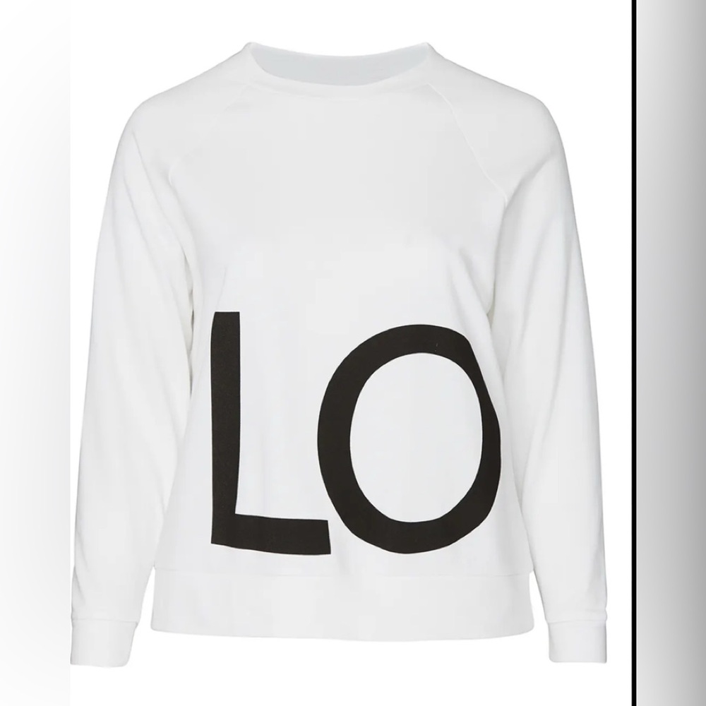 Rachel Roy Zayda Cream Top with Black Label LOVE sweatshirt medium
